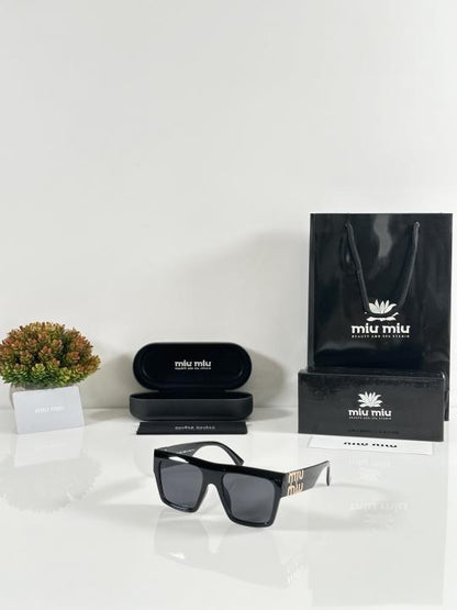 Miiu Miiu Unisex Full Black Sunglasses