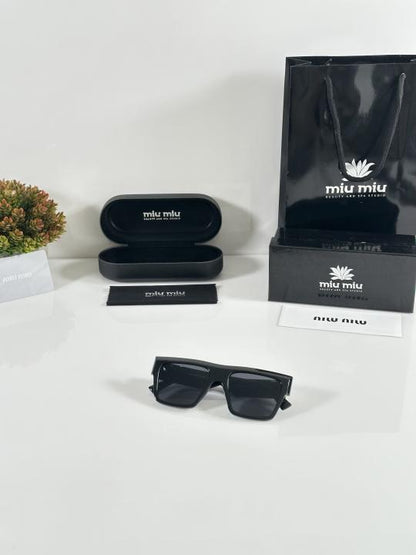 Miiu Miiu Unisex Full Black Sunglasses